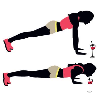 Pushups with wine